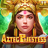 Aztec Priestess jungle themed slot title art