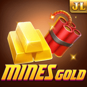 Mines Gold pickaxe themed slot title art